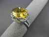 ESTATE MASSIVE 11.97CT DIAMOND & EXTRA FACET YELLOW TOPAZ 14K WHITE GOLD 3D RING