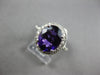 LARGE 3.89CT DIAMOND & AAA AMETHYST 14KT WHITE GOLD OVAL & ROUND ENGAGEMENT RING