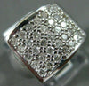 ESTATE LARGE .80CT ROUND CUT DIAMOND 14KT WHITE GOLD PAVE BELT FUN RING #21298