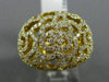 ESTATE LARGE 1.41CT DIAMOND 18KT YELLOW GOLD OPEN FILIGREE MULTI FLOWER FUN RING