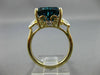 ESTATE LARGE 4.05CT DIAMOND & AAA BLUE TOPAZ 14KT YELLOW GOLD FILIGREE FUN RING