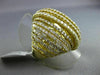 ESTATE MASSIVE 4.76CT DIAMOND 18KT YELLOW GOLD 3D MULTI ROW OPEN COCKTAIL RING