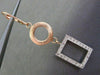 ESTATE LARGE .46CT DIAMOND 14KT WHITE & ROSE GOLD MATTE & SHINY HANGING EARRINGS