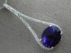 ESTATE X LARGE 4.69CT DIAMOND & AAA AMETHYST 14KT WHITE GOLD PEAR SHAPE PENDANT
