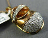 ESTATE LARGE .43CT DIAMOND 14KT ROSE GOLD 3D BABY SHOE PAVE FUN FLOATING PENDANT