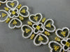 ESTATE EXTRA LARGE 13.75CT WHITE & FANCY YELLOW DIAMOND 18K YELLOW GOLD BRACELET