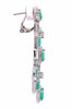 EXTRA LARGE 8.62CT DIAMOND & AAA EMERALD 18K WHITE GOLD CLIP ON HANGING EARRINGS