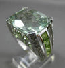 ESTATE EXTRA LARGE 15.22CT DIAMOND & AAA GREEN AMETHYST 14KT WHITE GOLD 3D RING