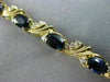 ESTATE 9.40CT DIAMOND & AAA OVAL SAPPHIRE 14KT YELLOW GOLD LEAF TENNIS BRACELET