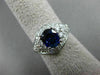ANTIQUE WIDE 2.19CT DIAMOND & AAA SAPPHIRE 14K WHITE GOLD ENGAGEMENT RING #18361