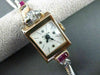 ANTIQUE .58CT OLD MINE DIAMOND AAA RUBY 14K WHITE & ROSE GOLD BLOVA WATCH #22618