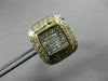ESTATE WIDE .95CT DIAMOND 14K WHITE & YELLOW GOLD ETOILE CLASSIC SQUARE EARRINGS