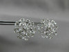 ANTIQUE LARGE 1.36CT DIAMOND 14KT WHITE GOLD 3D FLOWER EARRINGS STUNNING! #19466