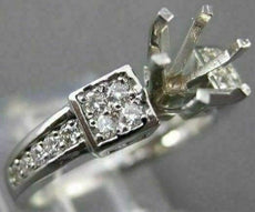 ESTATE .36CT DIAMOND 14KT WHITE GOLD SIX PRONG SEMI MOUNT ENGAGEMENT RING #16091