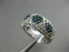 ESTATE WIDE 2.80CT WHITE BLUE DIAMOND 14K WHITE GOLD 3D FLOWER PAVE WEDDING RING