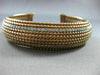 ESTATE 1.3CT DIAMOND 14KT WHITE ROSE GOLD 3D MULTI ROW BEAD CUFF BANGLE BRACELET