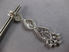 LARGE 2CT DIAMOND 18KT WHITE GOLD ROUND & PEAR SHAPE TEAR DROP HANGING EARRINGS