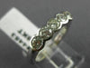 ESTATE 1CT DIAMOND 18KT WHITE GOLD 5 STONE BEZEL WEDDING ANNIVERSARY RING #4453
