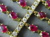ESTATE WIDE 26.91CT DIAMOND & RUBY 14KT YELLOW GOLD 3D MULTI ROW TENNIS BRACELET