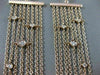 ESTATE LARGE .80CT DIAMOND 14KT ROSE GOLD BY THE YARD MULTI ROW HANGING EARRINGS