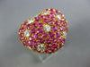 ESTATE LARGE 8.0CT DIAMOND & AAA PINK SAPPHIRE 18KT YELLOW GOLD PUFF HEART RING