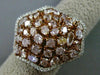 ESTATE EXTRA LARGE GIA 3.31CT DIAMONDS 18KT TWO TONE GOLD STAR CLUSTER LOVE RING