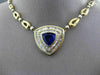ESTATE MASSIVE 14.87CT DIAMOND & AAA TANZANITE 18K YELLOW GOLD TRILLION NECKLACE