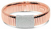 ESTATE WIDE 1.99CT DIAMOND 18K WHITE & ROSE GOLD 3D FLEXIBLE FUN BANGLE BRACELET