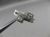 ANTIQUE WIDE .60CT ROUND DIAMOND 14KT WHITE GOLD SQUARE DOUBLE HALO RING #19430