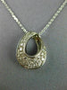 ESTATE .27CT ROUND CUT DIAMOND 14KT WHITE GOLD 3D TEAR DROP FUN FLOATING PENDANT