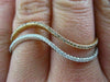 ESTATE LARGE .61CT ROUND DIAMOND 18K WHITE & ROSE GOLD 3D TWO ROW WAVE LOVE RING