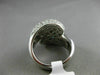 ESTATE WIDE 2.30CT WHITE & BLUE DIAMOND 14KT WHITE GOLD 3D CRISS CROSS LOVE RING
