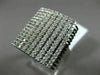 ESTATE EXTRA LARGE 1.52CT DIAMOND 14KT WHITE GOLD 3D SQUARE MULTI ROW FUN RING