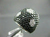 ESTATE LARGE 2.47CT BLACK & WHITE DIAMOND 18KT WHITE & BLACK GOLD FLOWER RING