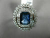 ESTATE LARGE 3.54CT DIAMOND EXTRA FACET SAPPHIRE 18KT WHITE GOLD ENGAGEMENT RING