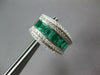 LARGE 4.14CT DIAMOND & AAA EMERALD 18KT WHITE GOLD 3D CLIP ON HANGING EARRINGS
