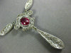 ANTIQUE LARGE 9.90CT DIAMOND & AAA RUBY 18K WHITE GOLD 3D LARIAT TENNIS NECKLACE