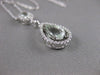 ESTATE 1.83CTW DIAMOND GREEN AMETHYST 14K WHITE GOLD HANGING HALO PENDANT #33582