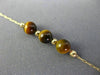 ESTATE AAA TIGER EYE 14K YELLOW GOLD CLASSIC FLEXIBLE BEADED FUN NECKLACE #26207