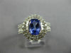 ESTATE 2.25CT DIAMOND & TANZANITE 14KT WHITE GOLD 3D DOUBLE HALO ENGAGEMENT RING
