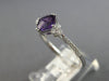 .90CT DIAMOND & AAA AMETHYST 14K WHITE GOLD CUSHION & ROUND FRIENDSHIP LOVE RING