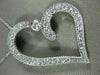 ANTIQUE 1.05CT DIAMOND 14KT WHITE GOLD 3D FILIGREE MILGRAIN HEART PENDANT #17756