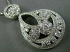 ANTIQUE LARGE 2.70CT DIAMOND 14KT WHITE GOLD MULTI FLOWER CLUSTER PENDANT #20199