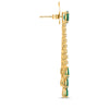 LARGE 3.60CT DIAMOND & AAA EMERALD 18KT YELLOW GOLD MULTI SHAPE HANGING EARRINGS