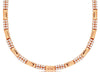 ESTATE .78CT DIAMOND 14KT ROSE GOLD 3D CLASSIC ROUND 2 ROW LOVE TENNIS NECKLACE