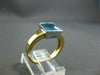 ESTATE WIDE 2.0CT AAA EXTRA FACET BLUE TOPAZ 14K TWO TONE GOLD SQUARE RING #1018