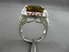 ESTATE MASSIVE 3.0CTW DIAMOND SAPPHIRE & QUARTZ 14KT WHITE GOLD ENGAGEMENT RING