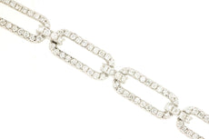 2.47CT DIAMOND 14KT WHITE GOLD CLASSIC ROUND OPEN OVAL LOVE KNOT TENNIS BRACELET