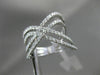 ESTATE .69CT ROUND DIAMOND 18K WHITE GOLD 3D HANDCRAFTED CRISS CROSS X LOVE RING