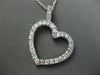 ESTATE LARGE .77CT DIAMOND 14KT WHITE GOLD FLOATING OPEN HEART PENDANT #14730